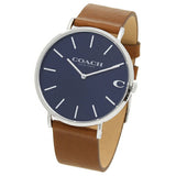 Coach Charles Blue Dial Brown Leather Strap Watch for Men - 14602151 Buy Now By Coach