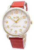 Coach Delancey Ivory Dial Orange Leather Strap Watch for Women - 14502719 Buy Now By Coach