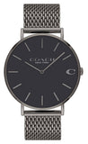 Coach Charles Black Dial Grey Mesh Bracelet Watch for Men - 14602145 Buy Now By Coach