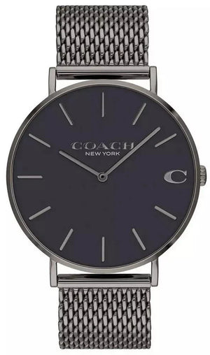 Coach Charles Black Dial Grey Mesh Bracelet Watch for Men - 14602145 Buy Now By Coach