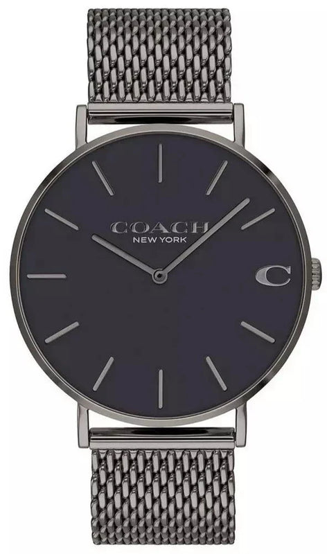 Coach Charles Black Dial Grey Mesh Bracelet Watch for Men - 14602145 Buy Now By Coach