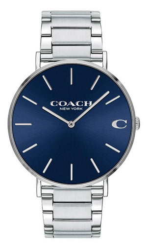 Coach Charles Blue Dial Silver Steel Strap Watch for Men - 14602429 Buy Now By Coach