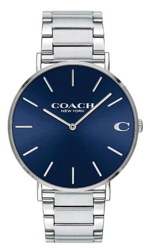 Coach Charles Blue Dial Silver Steel Strap Watch for Men - 14602429 Buy Now By Coach