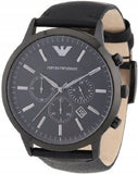 Emporio Armani Sportivo Chronograph Black Dial Black Leather Strap Watch For Men - AR2461 Buy Now By Emporio Armani