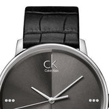 Calvin Klein Accent Black Dial Black Leather Strap Watch for Men - K2Y2X1CU Buy Now By Calvin Klein