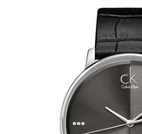 Calvin Klein Accent Black Dial Black Leather Strap Watch for Men - K2Y2X1CU Buy Now By Calvin Klein