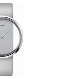 Calvin Klein Glam Transparent Silver Dial Grey Leather Strap Watch for Women - K9423193 Buy Now By Calvin Klein
