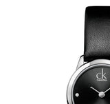 Calvin Klein Minimal Black Dial Black Leather Strap Watch for Women - K3M231CS Buy Now By Calvin Klein
