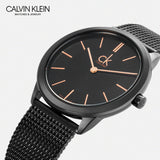 Calvin Klein Minimal Black Dial Black Mesh Bracelet Watch for Women - K3M22421 Buy Now By Calvin Klein