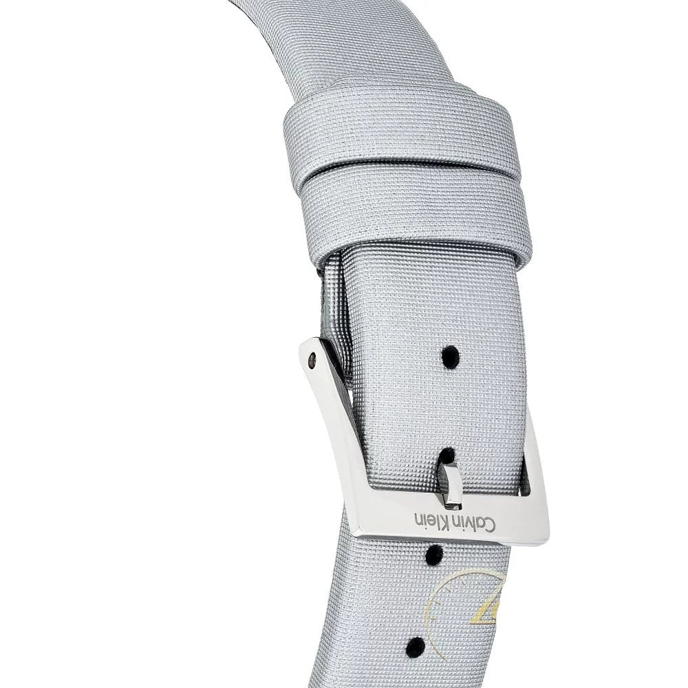 Calvin Klein Chic Silver Dial White Leather Strap Watch for Women - K7N23UP8 Buy Now By Calvin Klein