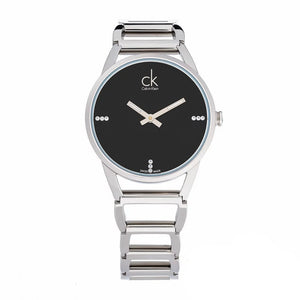 Calvin Klein Stately Black Dial Silver Steel Strap Watch for Women - K3G2312S Buy Now By Calvin Klein