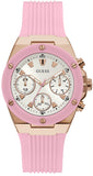Guess Athena White Dial Pink Rubber Strap Watch For Women - GW0030L4 Buy Now By Guess