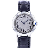 Cartier Ballon Bleu Silver Dial Black Leather Strap Watch for Women - W69018Z4 Buy Now By Cartier