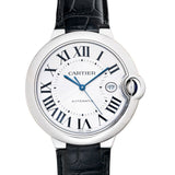 Cartier Ballon Bleu de Cartier Silver Dial Black Leather Strap Watch for Men - WSBB0026 Buy Now By Cartier
