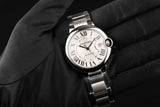 Cartier Ballon Bleu De Cartier Silver Dial Silver Steel Strap Watch for Men - WSBB0049 Buy Now By Cartier