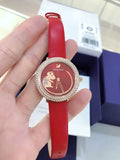 Swarovski Crystal Frost Red Dial Red Leather Strap Watch for Women - 5519226 Buy Now By Swarovski