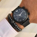 Emporio Armani Sport Chronograph Black Dial Black Mesh Bracelet Watch For Men - AR1968 Buy Now By Emporio Armani