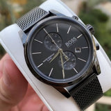 Hugo Boss Associate Black Dial Black Mesh Bracelet Watch for Men - 1513769 Buy Now By Hugo Boss