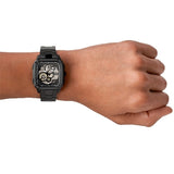 Fossil Inscription Automatic Skeleton Black Dial Black Steel Strap Watch for Men - BQ2574 Buy Now By Fossil