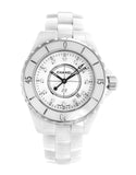Chanel J12 Diamonds Ceramic White Dial White Steel Strap Watch for Women - J12 H1628 Buy Now By Chanel