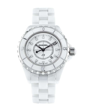 Chanel J12 Diamonds Ceramic White Dial White Steel Strap Watch for Women - J12 H1628 Buy Now By Chanel