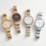 Fossil Neutra Chronograph Mother of Pearl Brown Dial Rose Gold Steel Strap Watch for Women - ES5218 Buy Now By Fossil