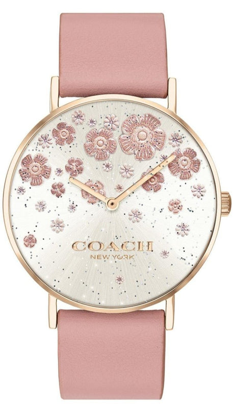 Coach Perry Silver Dial Pink Leather Strap Watch For Women - 14503325 Buy Now By Coach