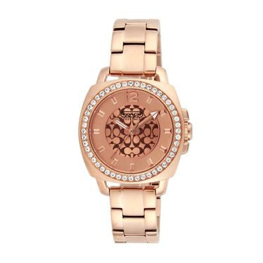 Coach Mini Boyfriend Rose Gold Dial Rose Gold Steel Strap Watch for Women - 14501701 Buy Now By Coach