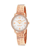 Coach Delancey Silver Dial Rose Gold Steel Strap Watch for Women - 14502355 Buy Now By Coach