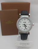 Coach Madison White Dial Black Leather Strap Watch for Women - 14502399