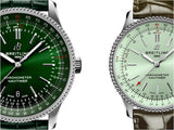 Breitling Navitimer Automatic 35 Green Dial Green Leather Strap Watch for Women - A17395361L1P1 Buy Now By Breitling