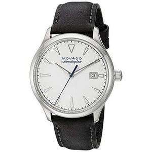 Movado Heritage Calendoplan White Dial Black Leather Strap Watch for Men - 3650002 Buy Now By Movado