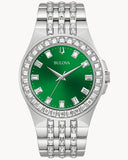 Bulova Phantom Classic Baguette Green Dial Silver Steel Strap Watch for Men - 96A253 Buy Now By Bulova