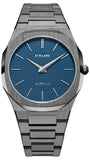 D1 Milano Ultra Thin Blue Dial Gray Steel Strap Watch for Men - D1-UTBJ12 Authentic Buy Shop Now