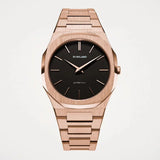 D1 Milano Ultra Thin Black Dial Gold Steel Strap Watch for Men - D1-UTBJ42 Authentic Buy Shop Now