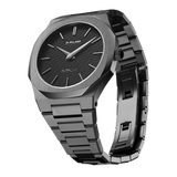 D1 Milano Ultra Thin Black Dial Gray Steel Strap Watch for Men - D1-UTBJ15 Authentic Buy Shop Now
