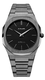 D1 Milano Ultra Thin Black Dial Gray Steel Strap Watch for Men - D1-UTBJ15 Authentic Buy Shop Now