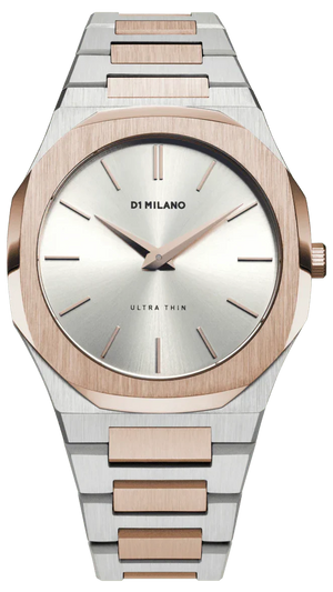 D1 Milano Ultra Thin Silver Dial Two Tone Strap Watch for Women - D1-UTBJ01 Authentic Buy Shop Now
