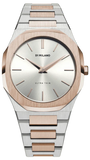 D1 Milano Ultra Thin Silver Dial Two Tone Strap Watch for Women - D1-UTBJ01 Authentic Buy Shop Now