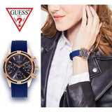 Guess Analog Quartz Blue Dial Blue Rubber Strap Watch For Women - W0562L3 Buy Now By Guess