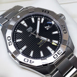Tag Heuer Aquaracer Automatic Black Dial Silver Steel Strap Watch for Men - WAY2010.BA0927 Buy Now By Tag Heuer