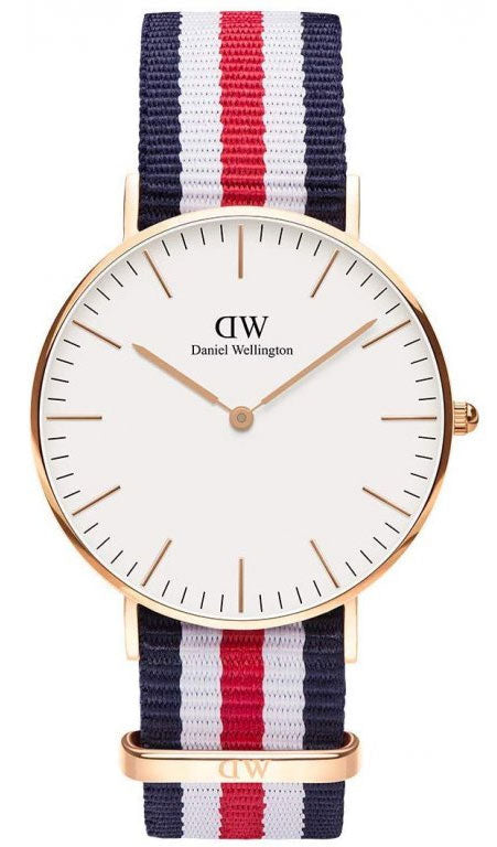 Daniel Wellington Classic Canterbury White Dial Two Tone NATO Strap Watch For Women - DW00100030 Buy Now By Daniel Wellington