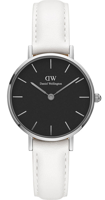 Daniel Wellington Classic Petite Bondi Black Dial White Leather Strap Watch for Women - DW00100286 Buy Now By Daniel Wellington