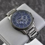 Armani Exchange Banks Chronograph Blue Dial Grey Steel Strap Watch For Men - AX1731 Buy Now By Armani Exchange