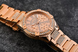 Guess Frontier Diamonds Rose Gold Dial Rose Gold Steel Strap Watch For Women - W1156L3 Buy Now By Guess