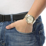 Fossil Dean Chronograph Champagne Dial Gold Steel Strap Watch for Men - FS4867 Buy Now By Fossil