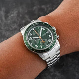 Fossil Sport Tourer Chronograph Green Dial Silver Steel Strap Watch for Men - FS6048 Buy Now By Fossil