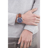 Fossil Grant Chronograph Blue Dial Brown Leather Strap Watch for Men - FS5151 Buy Now By Fossil