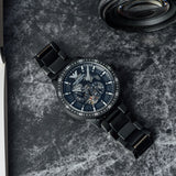 Emporio Armani Meccanico Automatic Black Dial Black Steel Strap Watch For Men - AR60054 Buy Now By Emporio Armani