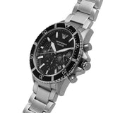 Emporio Armani Diver Chronograph Quartz Black Dial Silver Steel Strap Watch For Men - AR11360 Buy Now By Emporio Armani